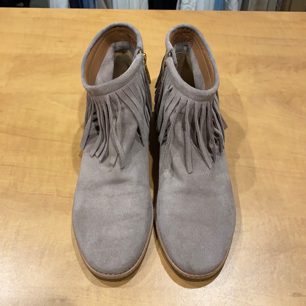 Kate Spade ankle fringe suede bootie sz 8